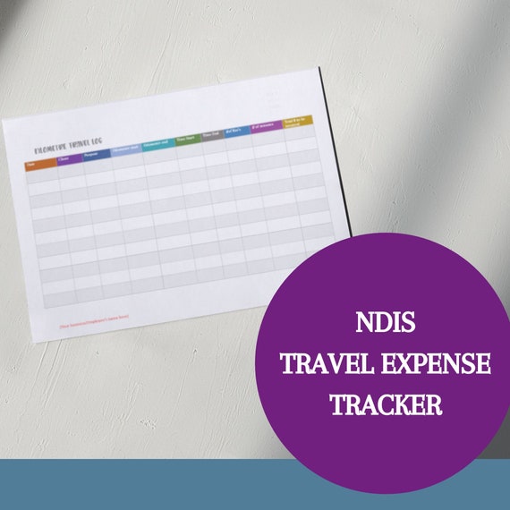 NDIS Billing Travel expense tracker business support work agency Word document template providers | Participant |Digital download | Editable