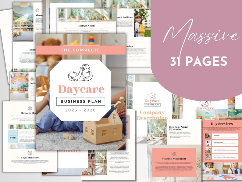 Home Daycare Childcare Business Plan | Editable in Canva Free ...