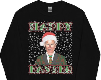 Funny Joe Biden Christmas Long Sleeve T-Shirt, Biden Wrong Holiday, Funny Republican Gifts, Holiday Political Satire, Biden Xmas Shirt