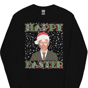 Funny Joe Biden Christmas Long Sleeve T-Shirt, Biden Wrong Holiday, Funny Republican Gifts, Holiday Political Satire, Biden Xmas Shirt