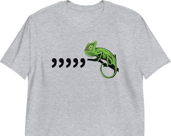 Chameleon Shirt, Comma Chameleon Shirt, Funny Grammar Shirt, Funny Music Tee, 80s Retro Vintage, Song Lyrics Shirt, Chameleon Parody Tshirt