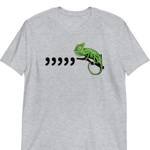 Chameleon Shirt, Comma Chameleon Shirt, Funny Grammar Shirt, Funny Music Tee, 80s Retro Vintage, Song Lyrics Shirt, Chameleon Parody Tshirt