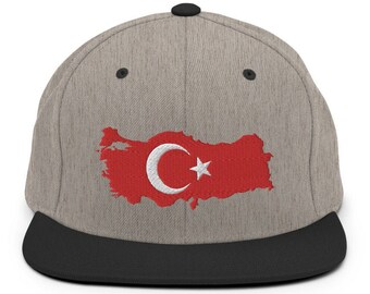 Turkish Hat, Embroidered Flag Of Turkey Hat, Turkish Gift, Adjustable Cap, Crescent Star Snapback Hat, Turkey Soccer Cap, Turkey Souvenir