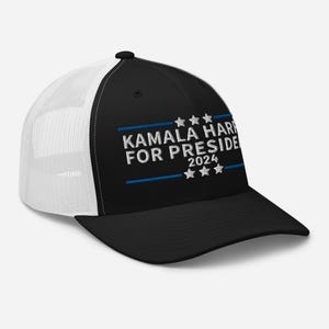 Kamala Harris For President 2024 Hat - Adjustable Corduroy Baseball Cap, Embroidered, Black, One Size