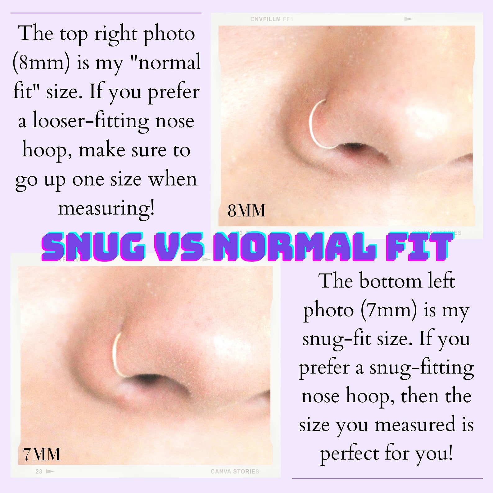 Snug Nose Rings Thin Snug Fit Nose Ring Hoop Sterling Silver 26 Gauge - Etsy