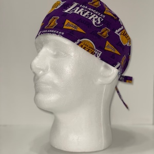 Mens Lakers Scrub Hat, Unisex Scrub Hat, Surgical Cap, Nursing Hat