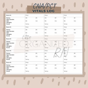 CNA/PCT Vitals Log