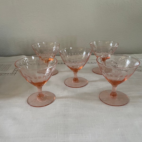 Pink Depression champagne glasses