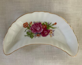 Bone dish - cabbage rose pattern