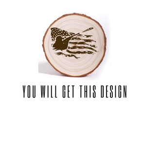Distressed Flag mit Schütze Holz Ornament Laser graviert Ton Skeet Trap Schießen, Geschenk Ornament