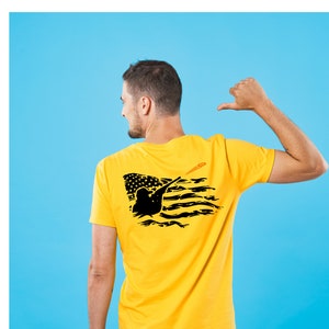 American Flag with Gun Distressed Sporting Clay Pigeon / Trapshooting / Skeet Shooting Shotgun Gun Club T-shirt, Hoodie, Long Sleeve shirt