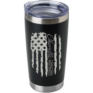 Chevelle SS Flag Laser Engraved Stainless Steel Tumbler | Insulated  20 oz  | Travel Mug | Custom-made | Muscle Car | Fast Shipping