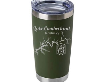 Lake Cumberland ENGRAVED Insulated Tumbler 20 oz  Kentucky Lakes | Travel Mug | Custom-made with Your Favorite Lake Hangout