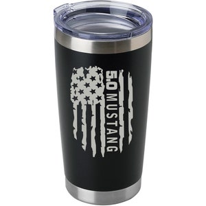 5.0 Mustang Flag Laser Engraved Stainless Steel Tumbler | Insulated  20 oz  | Travel Mug | Custom-made | Muscle Car | Fast Shipping
