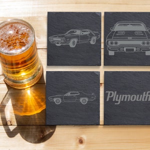 1971 Plymouth Road Runner Slate Coaster Laser Engraved | Man Cave | Bar Decor | Classic Cars | Fast Shipping | Great Gift Idea