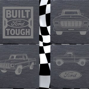 F100 Truck  Slate Coaster Laser Engraved | Man Cave | Bar Decor | Classic Cars | Fast Shipping | Great Gift Idea