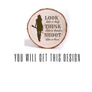 Look Like A Lady Think Like a Leader Shooting like a BOSS Holz Ornament Lasergraviert Ton Skeet Trap Shooting, Geschenk Ornament