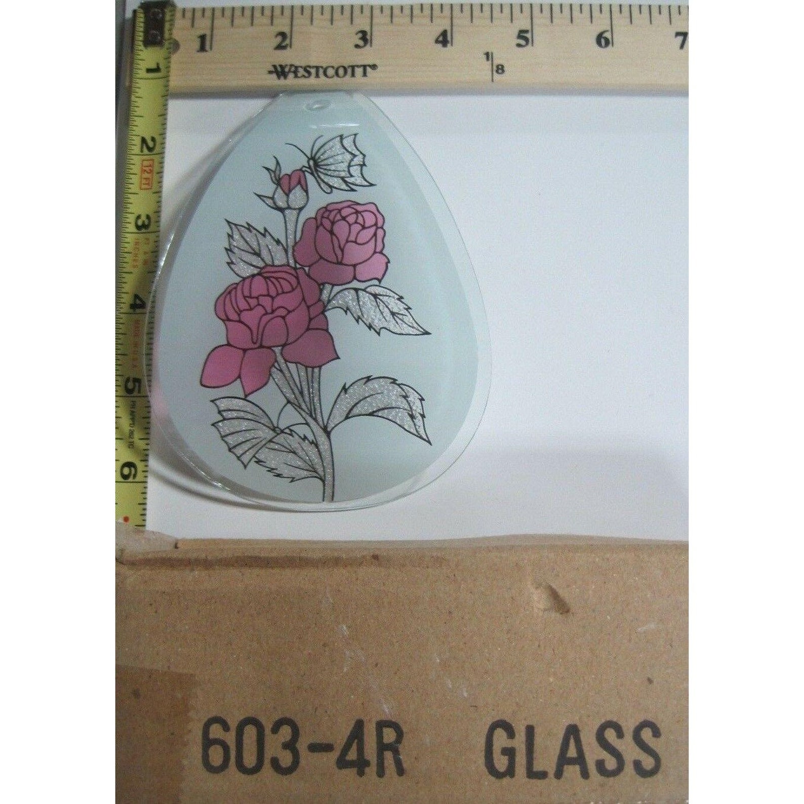 Ok Touch Lamp Replacement Glass Panel Sm Flower Rose Butterfly Etsy