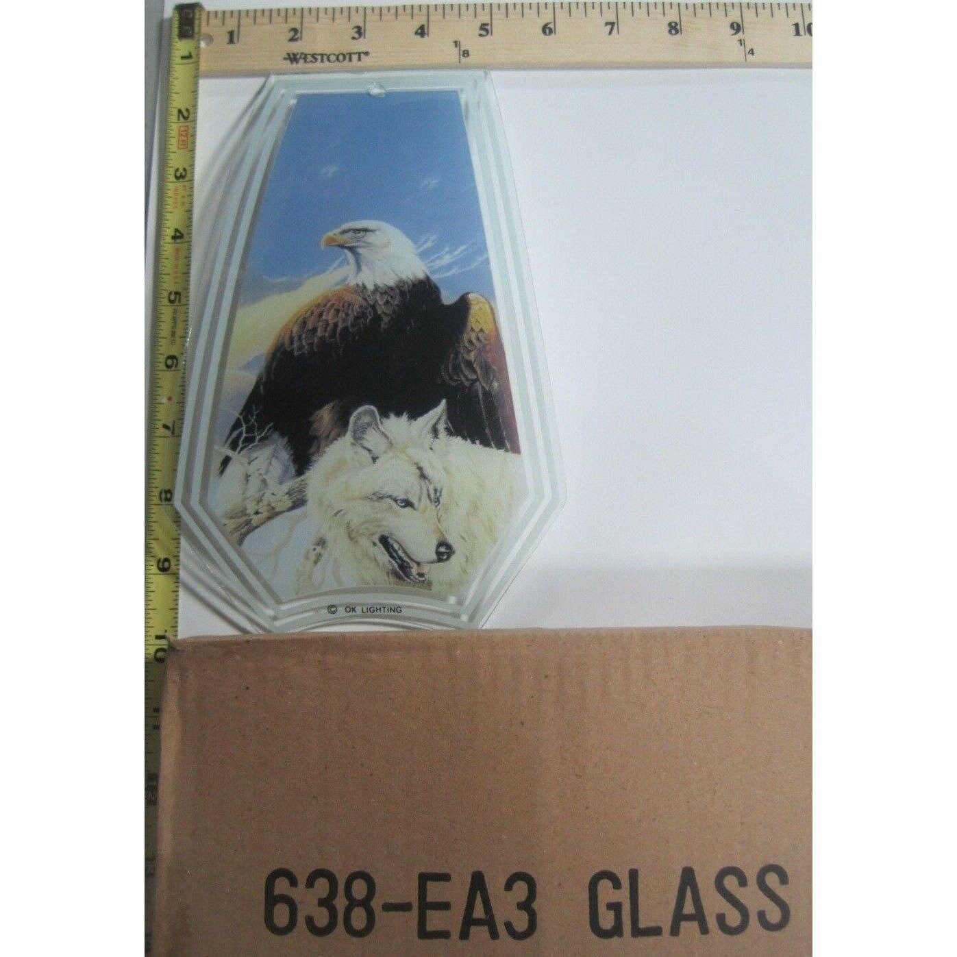 Ok Touch Lamp Replacement Glass Panel American Eagle Wolf Etsy