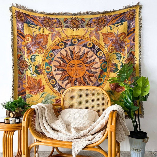 Blue Pattern Throw Blanket Etsy