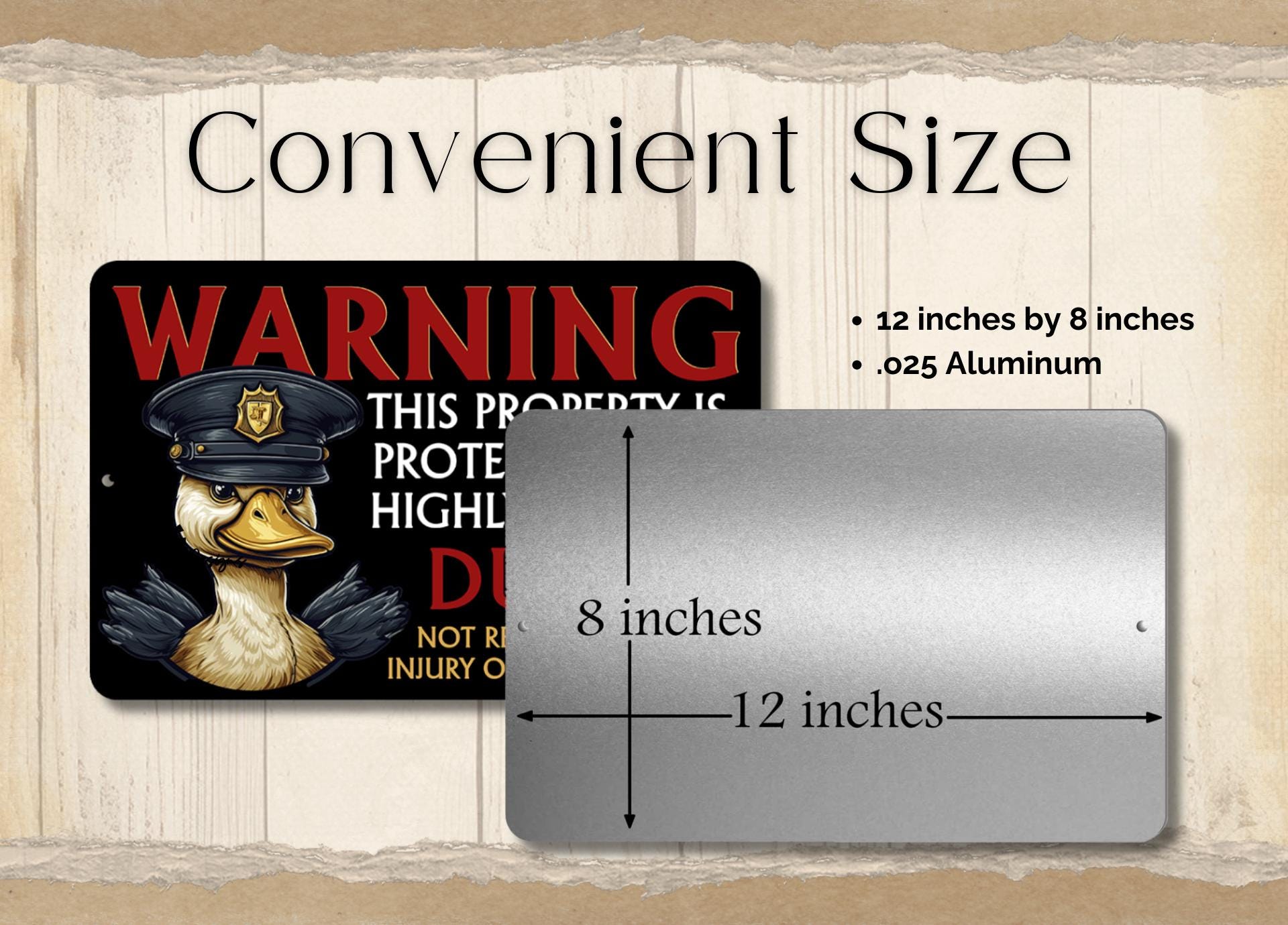 Targa In Metallo QISPIOD 20x30 Cm – Divertente Scritta In Inglese: "Warning Keep Gate Closed No Matter What The Ducks Tell You" – Decorazione Vintage Per Fattoria, Garage O Casa - 3
