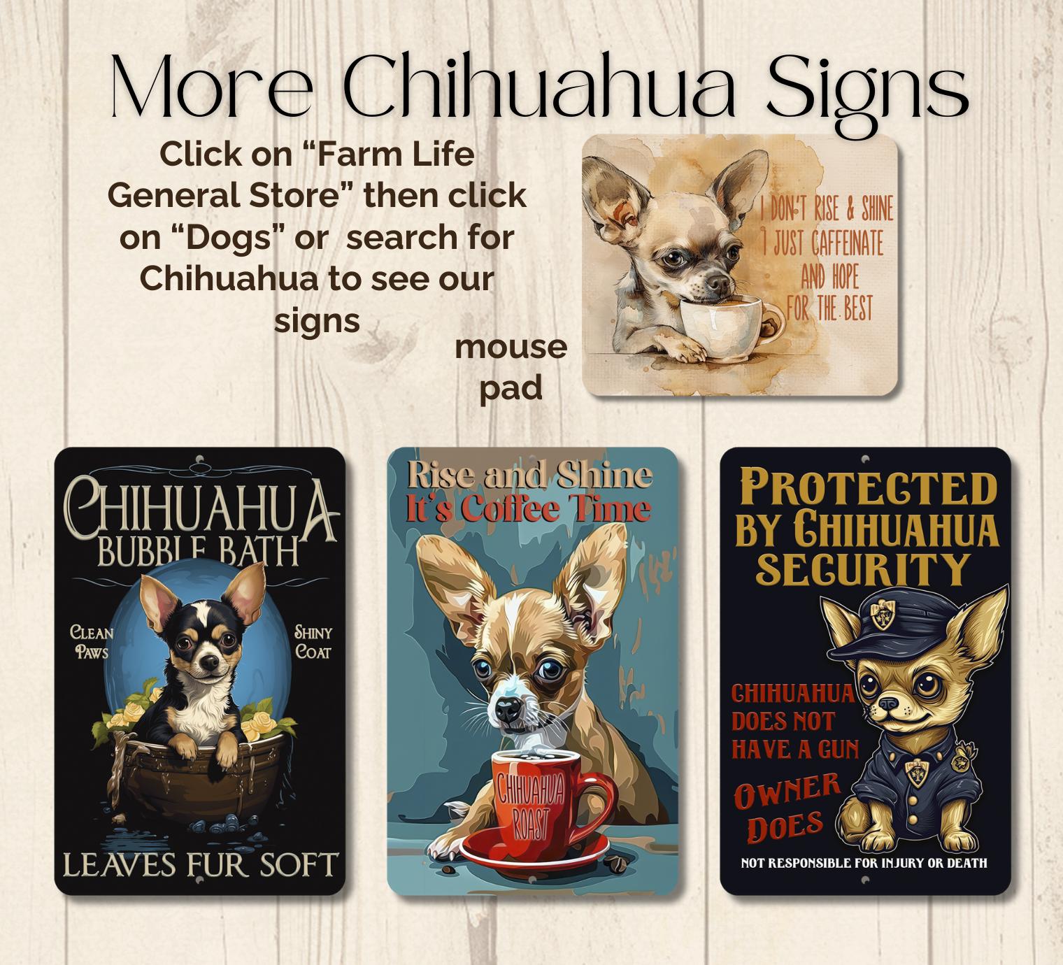 Personalized Chihuahua Dog Cute Puppy Address Sign House Number Plaque