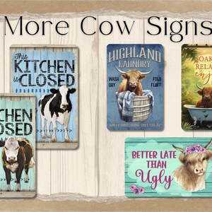Cow Security Yard Sign, Cow Lover Gift, Funny Metal Sign, Cow Security ...
