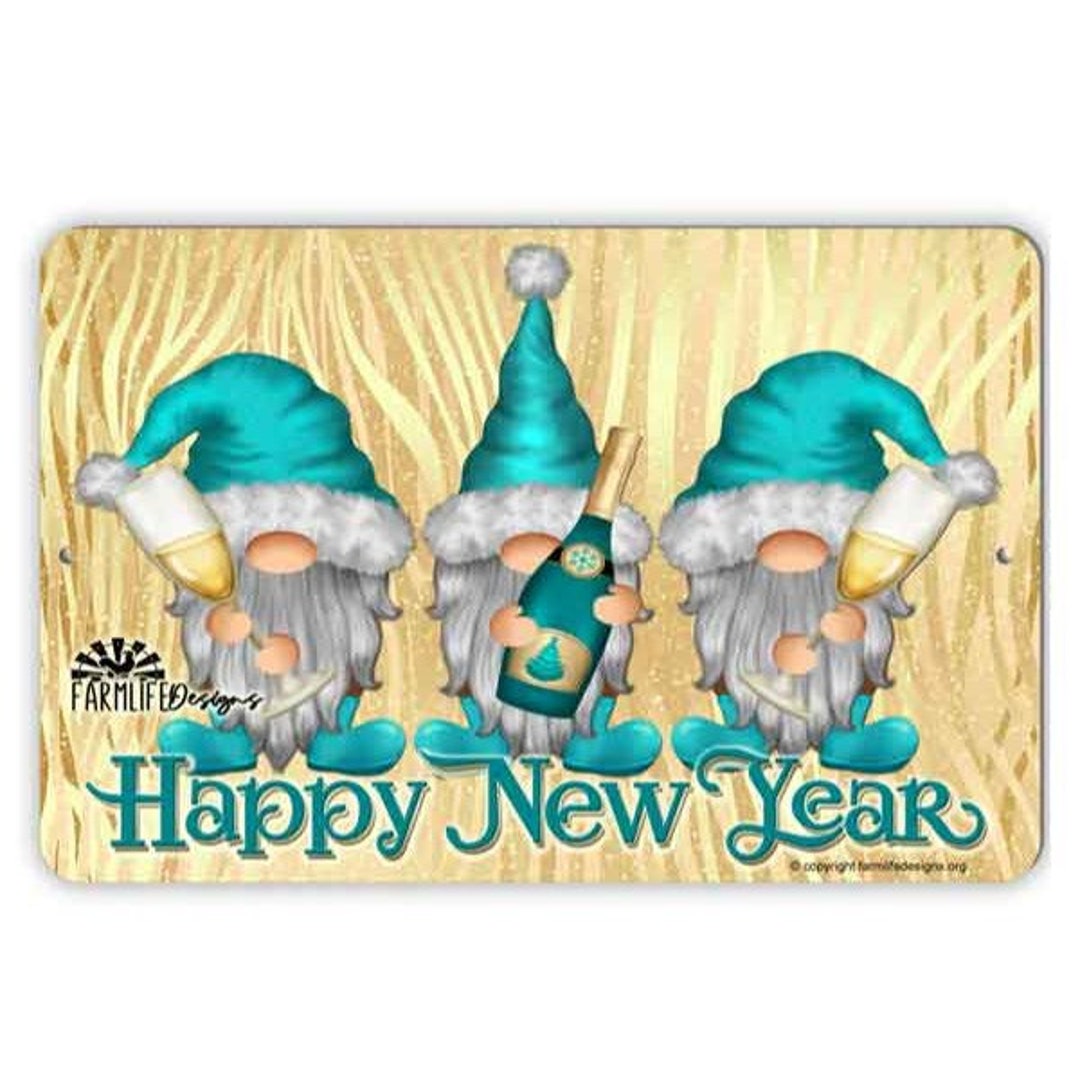 Happy New Year Gnomes, Gnomies, Champagne Gnomes, Gnome Lovers Gift