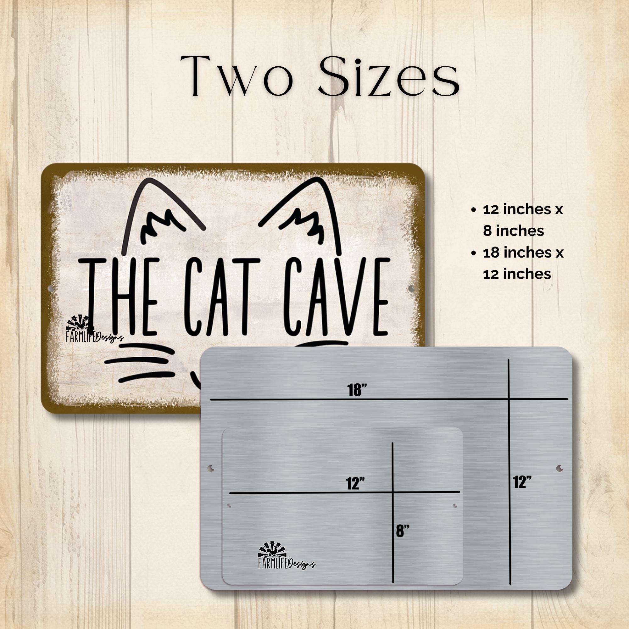 Funny Cat Sign, Cat Cave, Gift for Cat Lover, Pet Parent, Funny Metal ...