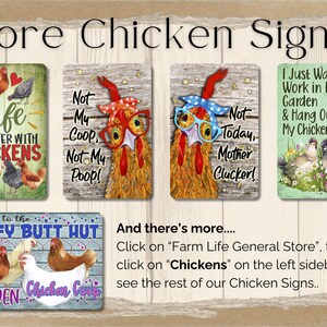 Crazy Chicken Lady Sign, chicken mom gift chicken metal sign, chicken mama gift, gift for aunt indoor outdoor metal sign, chicken lover gift image 9