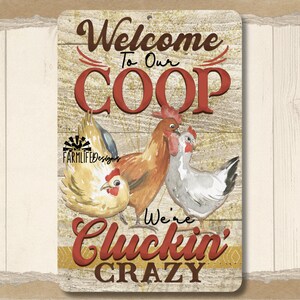 Funny Chicken Sign, chicken lover gift, metal chicken coop sign, chicken mom gift, outdoor chicken yard sign, barnyard metal sign, barn sign