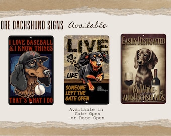 Dachshund Baseball Sign, Funny, Handmade Decor for Dog Lovers