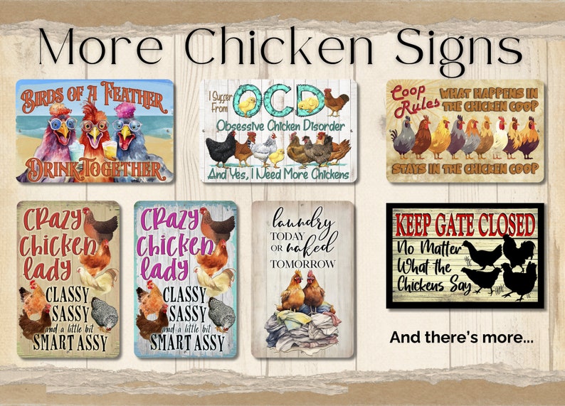 Crazy Chicken Lady Sign, chicken mom gift chicken metal sign, chicken mama gift, gift for aunt indoor outdoor metal sign, chicken lover gift image 8