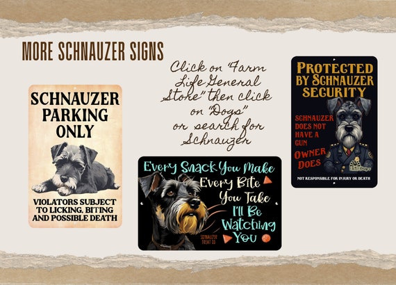 Schnauzer Security Sign, Dog Mom Gift, Protected by Security Guard