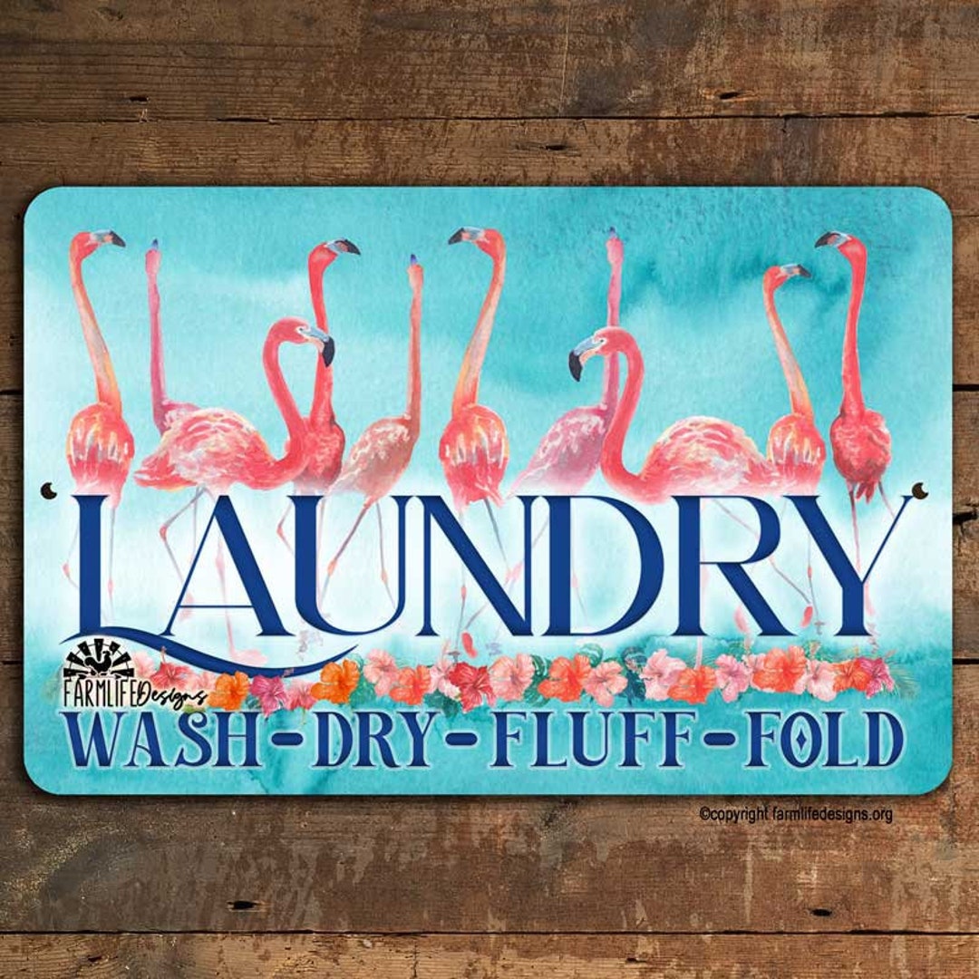 Flamingo Laundry Sign, Flamingo Decor, Laundry Room Sign, Flamingo Wall