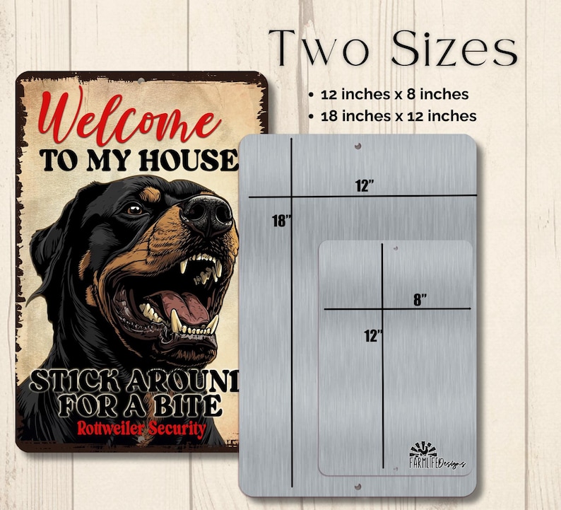 Starting Soon Rottweiler Sign Rottweiler Welcome Sign, House or Yard, Dog Bites Metal Tin Outdoor ...