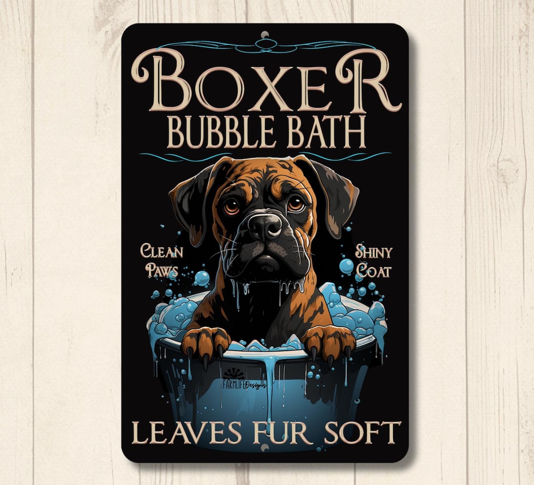 Boxer Bathroom Sign Gift, Boxer Bubble Bath Sign, Handmade Metal