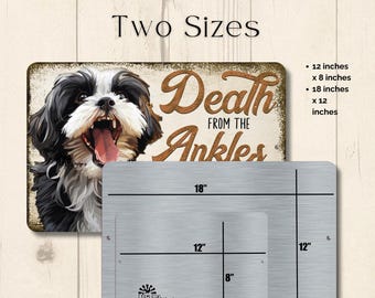 SUPERDANT Cartello In Metallo Shih Tzu Rules – Targa 20x30cm Per Decorazione Casa E Giardino - 3