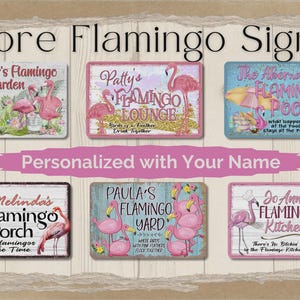 Flamingo sign, Flamingos and Beer, funny man cave sign, metal tin home bar wall art, game room decor, gift for him, flamingo lover gift image 6