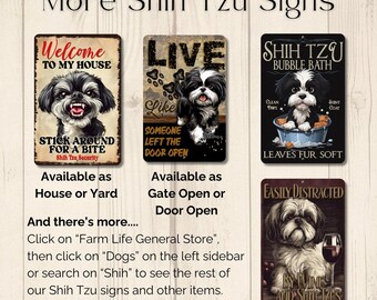 SUPERDANT Cartello In Metallo Shih Tzu Rules – Targa 20x30cm Per Decorazione Casa E Giardino - 2