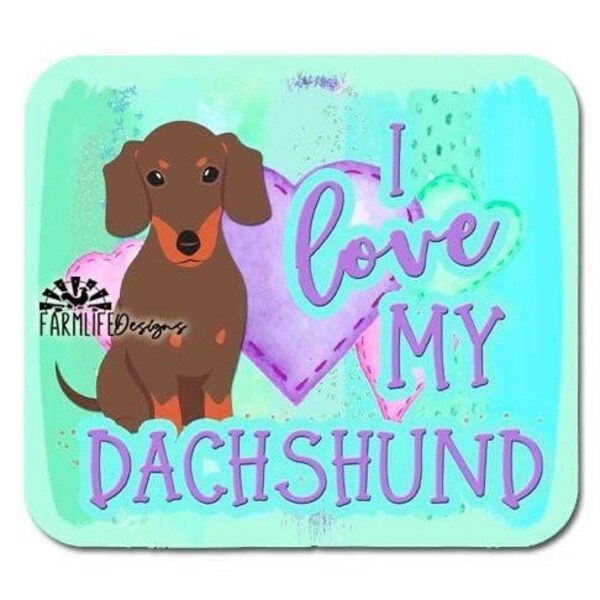 I Love My Dachshund, weiner dog magnet, 4", dachshund lover gift, dachshund lover magnet, dog mom gift, doxie lover, stocking stuffer