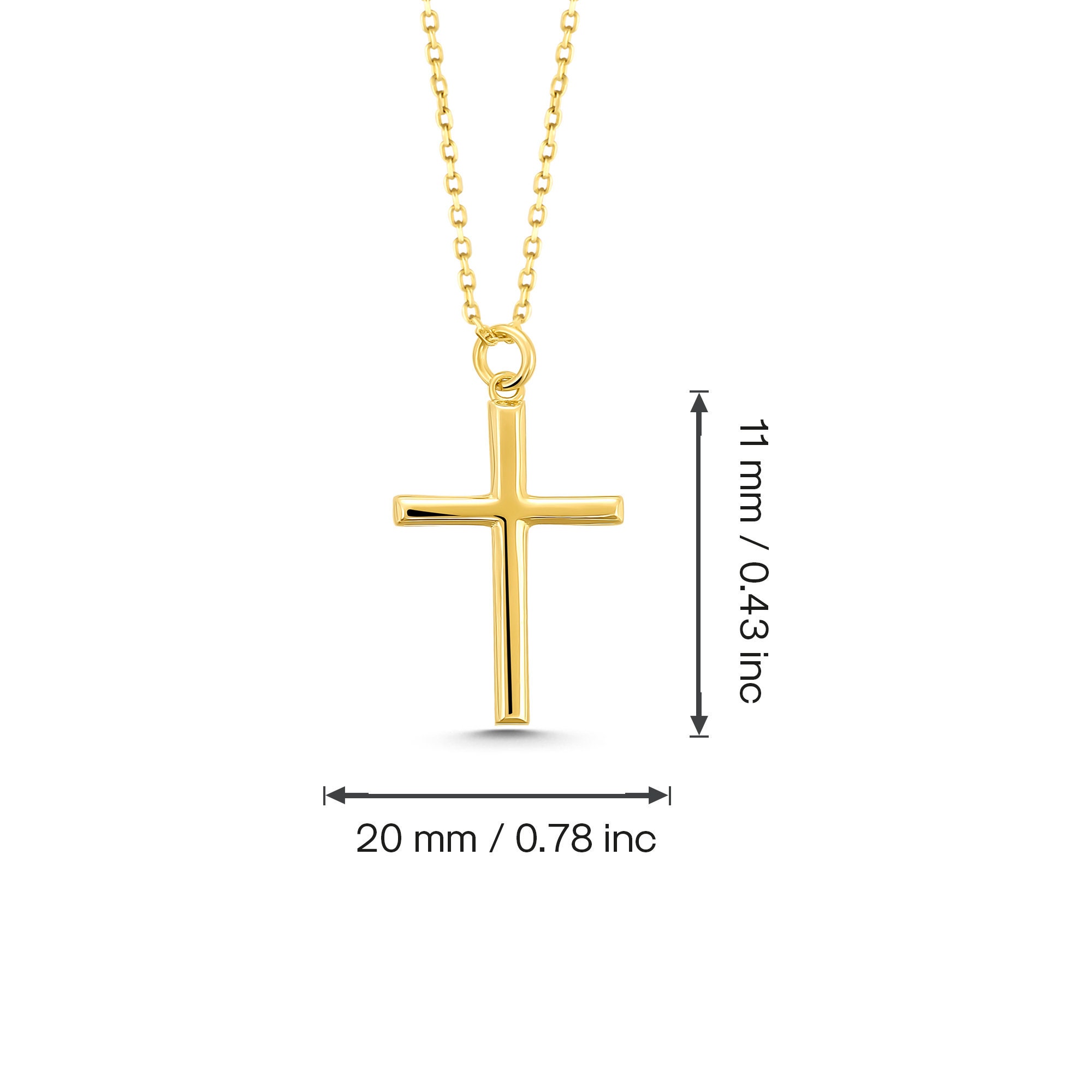 Crucifix Necklace Gold Cross Necklace 14k Gold Necklace - Etsy