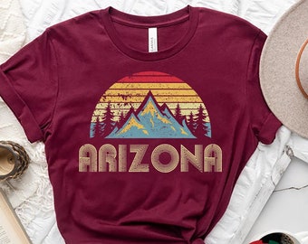 Arizona Crewneck Shirt, Arizona Retro Vintage Mountains Nature Hiking Shirt, Nature Wanderlust Shirt, Adventure Shirt