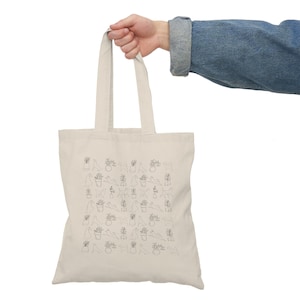 Dogs and Plants Tote Bag - Dog Mom Tote, Plant Mom Tote, Natural Cotton Tote Bag, Reusable Bag, Sustainable, Eco-Friendly