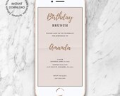 Simple Breakfast Brunch Invitation, Text Message Invite, iPhone Birthday Template, Electronic Invite, eVite, Editable, Birthday Invite