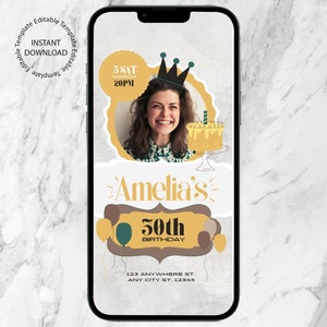Birthday Brunch Invite Editable with Picture, Digital Invite, Birthday Invite, Digital Invite, Brunch Invitation