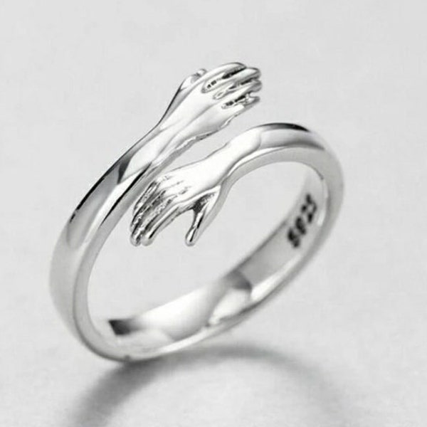 Love Hug Ring | Adjustable and Silverplated