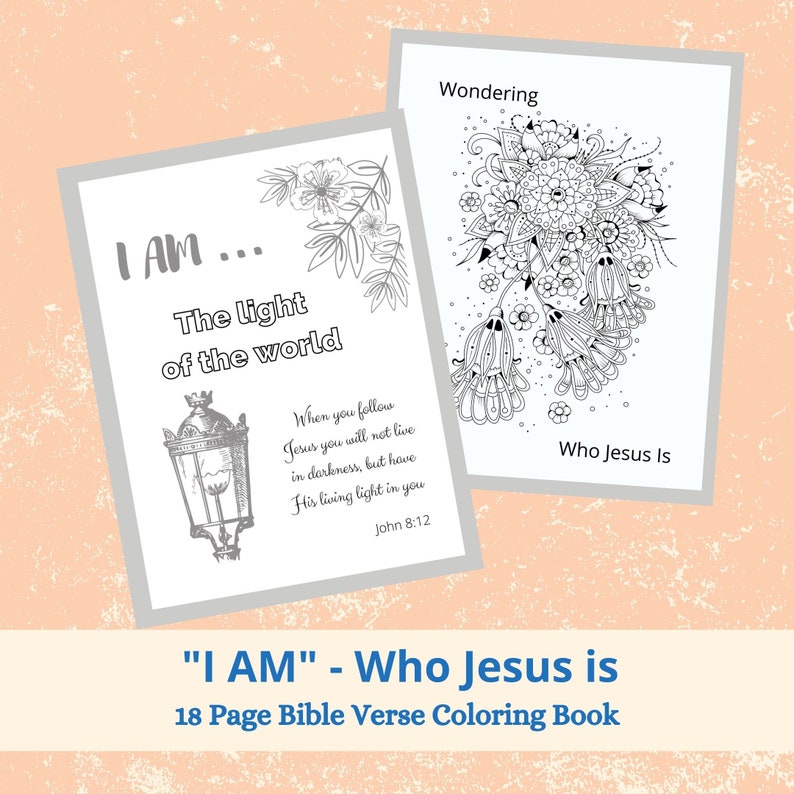 Coloring pages for adults Christian coloring pages I AM Who Jesus Is Bible verse coloring pages coloring book PDF image 2