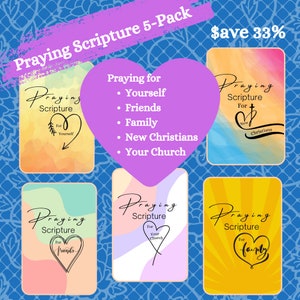 Praying Scripture 5-Pack | Prayers | Prayer Printable | Digital Download | Printable Prayers