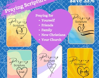 Praying Scripture 5-Pack | Prayers | Prayer Printable | Digital Download | Printable Prayers